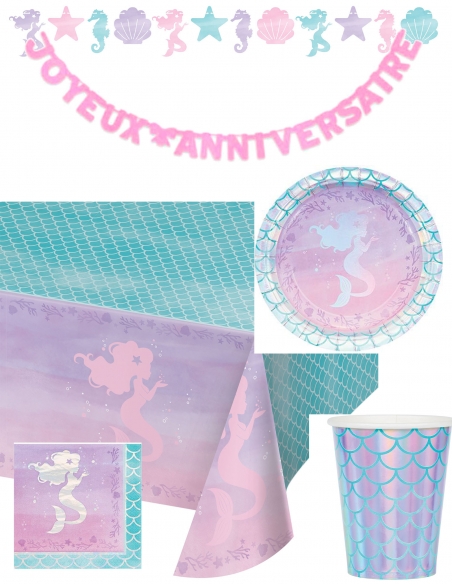 HappyTarta.se Sjöjungfru födelsedagsdekorationspaket Ariel den lilla sjöjungfrun Disney -prinsessan - 1