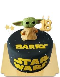 Star wars Yoda -tårta på starry sky vegan, glutenfri - 134