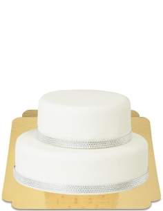 Vegan Rhinestone Ribbon Wedding Cake, glutenfri - 1
