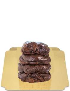HappyTarta.se 4 "Fudgy" -kakor Dubbel vegansk mörk choklad, glutenfri utan socker med lågt glykemiskt index lämpligt för diabeti