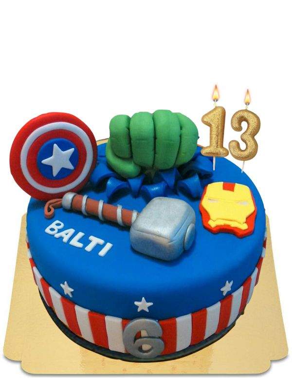 Ekologisk, vegansk och glutenfri Avengers-tårta Captain america HappyTarta.se - 39