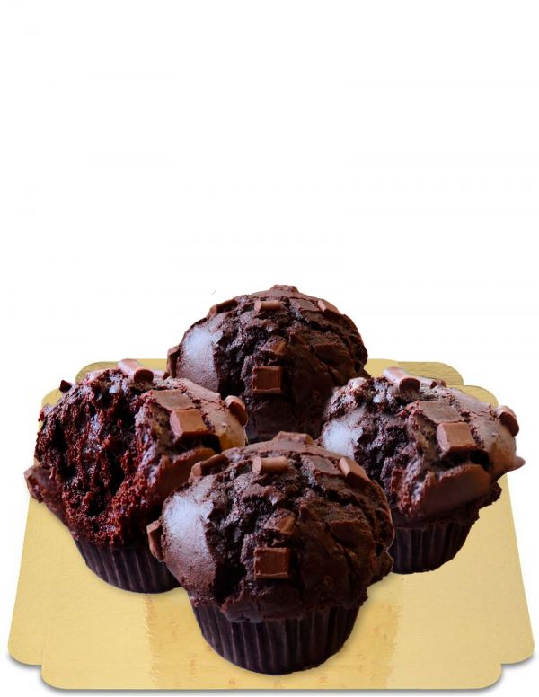 HappyTarta.se 4 Stora "fudgy" dubbla chokladmuffins med smältande hjärta utan socker, ekologiskt, veganskt och lågt GI - 15