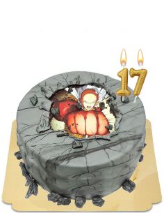 One Punch Man-tårta manga till räddningen vegan, glutenfri  - 1